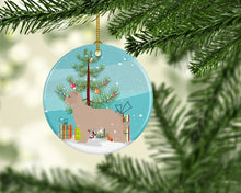 Load image into Gallery viewer, Pyrenean Shepherd Dog Merry Christmas Tree Ornament - Round Ceramic Ornament – Artist-Designed Keepsake Decoration BB2936CO1