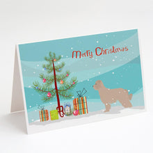 Load image into Gallery viewer, Pyrenean Shepherd Dog Merry Christmas Tree Greeting Cards -  Blank Note Cards – 8-Pack of Artist-Designed Cards with Envelopes