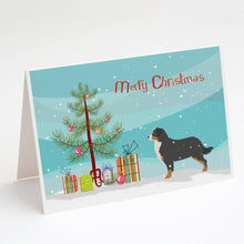 Load image into Gallery viewer, Bernese Mountain Dog Merry Christmas Tree Greeting Cards -  Blank Note Cards – 8-Pack of Artist-Designed Cards with Envelopes