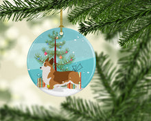 Load image into Gallery viewer, Corgi Merry Christmas Tree Ornament - Round Ceramic Ornament – Artist-Designed Keepsake Decoration BB2938CO1