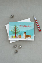Load image into Gallery viewer, Corgi Merry Christmas Tree Greeting Cards -  Blank Note Cards – 8-Pack of Artist-Designed Cards with Envelopes