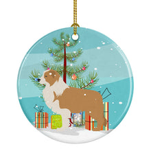 Load image into Gallery viewer, Red Border Collie Merry Christmas Tree Ornament - Round Ceramic Ornament – Artist-Designed Keepsake Decoration BB2940CO1