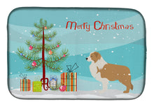 Load image into Gallery viewer, Red Border Collie Merry Christmas Tree Dish Drying Mat – Absorbent, Artistic Kitchen Essentials BB2940DDM