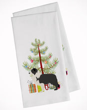 Load image into Gallery viewer, Black Border Collie Merry Christmas Tree Kitchen Towels – Set of 2 - Decorative &amp; Absorbent Cotton | BB2941WTKT