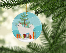 Load image into Gallery viewer, Polish Tatra Sheepdog Merry Christmas Tree Ornament - Round Ceramic Ornament – Artist-Designed Keepsake Decoration BB2945CO1