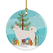 Load image into Gallery viewer, Polish Tatra Sheepdog Merry Christmas Tree Ornament - Round Ceramic Ornament – Artist-Designed Keepsake Decoration BB2945CO1