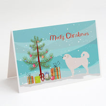 Load image into Gallery viewer, Polish Tatra Sheepdog Merry Christmas Tree Greeting Cards -  Blank Note Cards – 8-Pack of Artist-Designed Cards with Envelopes