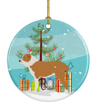 Load image into Gallery viewer, Central Asian Shepherd Dog Merry Christmas Tree Ornament - Round Ceramic Ornament – Artist-Designed Keepsake Decoration BB2946CO1