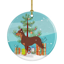 Load image into Gallery viewer, Australian Kelpie Dog Merry Christmas Tree Ornament - Round Ceramic Ornament – Artist-Designed Keepsake Decoration BB2947CO1