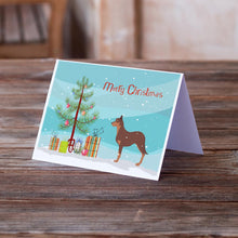 Load image into Gallery viewer, Australian Kelpie Dog Merry Christmas Tree Greeting Cards -  Blank Note Cards – 8-Pack of Artist-Designed Cards with Envelopes