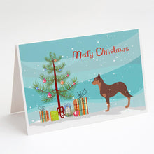 Load image into Gallery viewer, Australian Kelpie Dog Merry Christmas Tree Greeting Cards -  Blank Note Cards – 8-Pack of Artist-Designed Cards with Envelopes