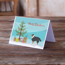 Load image into Gallery viewer, Sheltie/Shetland Sheepdog Merry Christmas Tree Greeting Cards -  Blank Note Cards – 8-Pack of Artist-Designed Cards with Envelopes