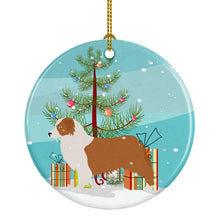 Load image into Gallery viewer, Australian Shepherd Dog Merry Christmas Tree Ornament - Round Ceramic Ornament – Artist-Designed Keepsake Decoration BB2951CO1