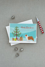 Load image into Gallery viewer, Australian Shepherd Dog Merry Christmas Tree Greeting Cards -  Blank Note Cards – 8-Pack of Artist-Designed Cards with Envelopes