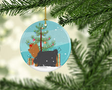 Load image into Gallery viewer, Yorkshire Terrier Yorkie Merry Christmas Tree Ornament - Round Ceramic Ornament – Artist-Designed Keepsake Decoration BB2952CO1