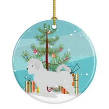 Load image into Gallery viewer, Maltese Merry Christmas Tree Ornament - Round Ceramic Ornament – Artist-Designed Keepsake Decoration BB2954CO1