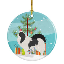 Load image into Gallery viewer, Japanese Chin Merry Christmas Tree Ornament - Round Ceramic Ornament – Artist-Designed Keepsake Decoration BB2955CO1