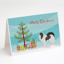 Load image into Gallery viewer, Japanese Chin Merry Christmas Tree Greeting Cards -  Blank Note Cards – 8-Pack of Artist-Designed Cards with Envelopes
