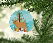 Load image into Gallery viewer, Brussels Griffon Merry Christmas Tree Ornament - Round Ceramic Ornament – Artist-Designed Keepsake Decoration BB2958CO1