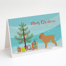 Load image into Gallery viewer, Brussels Griffon Merry Christmas Tree Greeting Cards -  Blank Note Cards – 8-Pack of Artist-Designed Cards with Envelopes