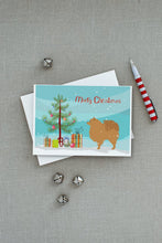 Load image into Gallery viewer, Pomeranian Merry Christmas Tree Greeting Cards -  Blank Note Cards – 8-Pack of Artist-Designed Cards with Envelopes
