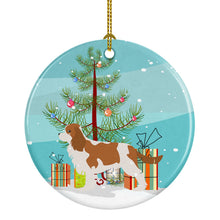 Load image into Gallery viewer, Cavalier King Charles Spaniel Merry Christmas Tree Ornament - Round Ceramic Ornament – Artist-Designed Keepsake Decoration BB2967CO1