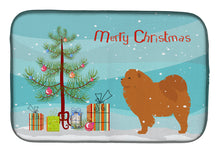 Load image into Gallery viewer, Chow Chow Merry Christmas Tree Dish Drying Mat – Absorbent, Artistic Kitchen Essentials BB2969DDM