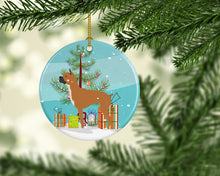 Load image into Gallery viewer, Boxer Merry Christmas Tree Ornament - Round Ceramic Ornament – Artist-Designed Keepsake Decoration BB2971CO1