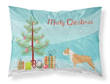 Load image into Gallery viewer, Staffordshire Bull Terrier Merry Christmas Tree Fabric Standard Pillowcase – Artistic Decorative Front, White Back BB2972PILLOWCASE