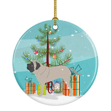 Load image into Gallery viewer, English Mastiff Merry Christmas Tree Ornament - Round Ceramic Ornament – Artist-Designed Keepsake Decoration BB2974CO1