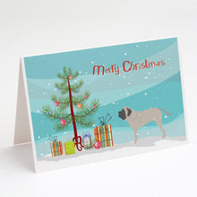 Load image into Gallery viewer, English Mastiff Merry Christmas Tree Greeting Cards -  Blank Note Cards – 8-Pack of Artist-Designed Cards with Envelopes