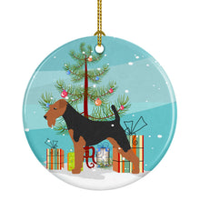 Load image into Gallery viewer, Airedale Terrier Merry Christmas Tree Ornament - Round Ceramic Ornament – Artist-Designed Keepsake Decoration BB2975CO1