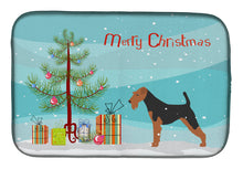 Load image into Gallery viewer, Airedale Terrier Merry Christmas Tree Dish Drying Mat – Absorbent, Artistic Kitchen Essentials BB2975DDM