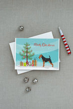 Load image into Gallery viewer, Airedale Terrier Merry Christmas Tree Greeting Cards -  Blank Note Cards – 8-Pack of Artist-Designed Cards with Envelopes