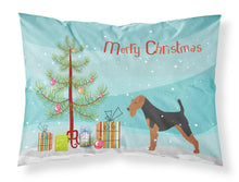 Load image into Gallery viewer, Airedale Terrier Merry Christmas Tree Fabric Standard Pillowcase – Artistic Decorative Front, White Back BB2975PILLOWCASE