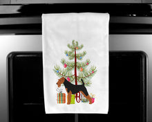 Load image into Gallery viewer, Airedale Terrier Merry Christmas Tree Kitchen Towels – Set of 2 - Decorative &amp; Absorbent Cotton | BB2975WTKT