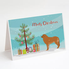 Load image into Gallery viewer, Leonberger Merry Christmas Tree Greeting Cards -  Blank Note Cards – 8-Pack of Artist-Designed Cards with Envelopes