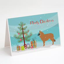 Load image into Gallery viewer, Belgian Shepherd Merry Christmas Tree Greeting Cards -  Blank Note Cards – 8-Pack of Artist-Designed Cards with Envelopes