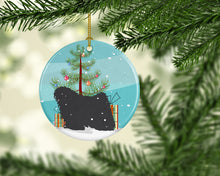 Load image into Gallery viewer, Puli Merry Christmas Tree Ornament - Round Ceramic Ornament – Artist-Designed Keepsake Decoration BB2981CO1