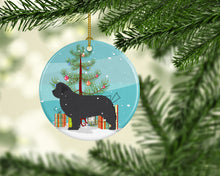 Load image into Gallery viewer, Newfoundland Merry Christmas Tree Ornament - Round Ceramic Ornament – Artist-Designed Keepsake Decoration BB2982CO1