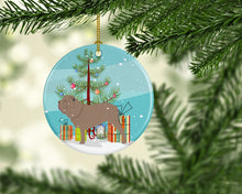 Load image into Gallery viewer, Neapolitan Mastiff Merry Christmas Tree Ornament - Round Ceramic Ornament – Artist-Designed Keepsake Decoration BB2983CO1
