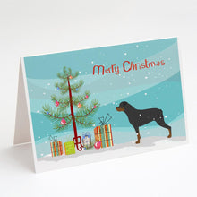 Load image into Gallery viewer, Rottweiler Merry Christmas Tree Greeting Cards -  Blank Note Cards – 8-Pack of Artist-Designed Cards with Envelopes