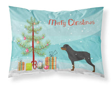 Load image into Gallery viewer, Rottweiler Merry Christmas Tree Fabric Standard Pillowcase – Artistic Decorative Front, White Back BB2984PILLOWCASE