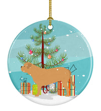 Load image into Gallery viewer, Dogue de Bordeaux Merry Christmas Tree Ornament - Round Ceramic Ornament – Artist-Designed Keepsake Decoration BB2988CO1