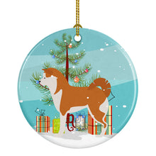 Load image into Gallery viewer, Akita Merry Christmas Tree Ornament - Round Ceramic Ornament – Artist-Designed Keepsake Decoration BB2990CO1