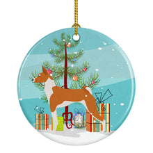 Load image into Gallery viewer, Basenji Merry Christmas Tree Ornament - Round Ceramic Ornament – Artist-Designed Keepsake Decoration BB2992CO1