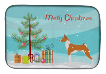 Load image into Gallery viewer, Basenji Merry Christmas Tree Dish Drying Mat – Absorbent, Artistic Kitchen Essentials BB2992DDM