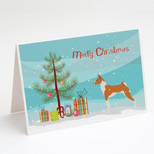 Load image into Gallery viewer, Basenji Merry Christmas Tree Greeting Cards -  Blank Note Cards – 8-Pack of Artist-Designed Cards with Envelopes