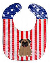 Load image into Gallery viewer, Patriotic USA Pug Brown Baby Bib BB3000BIB