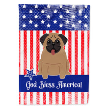 Load image into Gallery viewer, Patriotic USA Pug Brown Flag Canvas House Size BB3000CHF